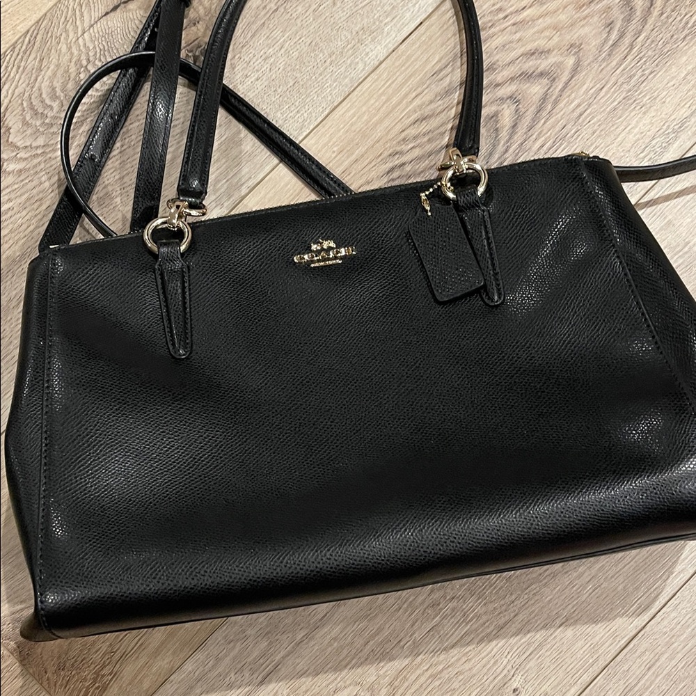 Coach Black Leather Shoulder Bag
